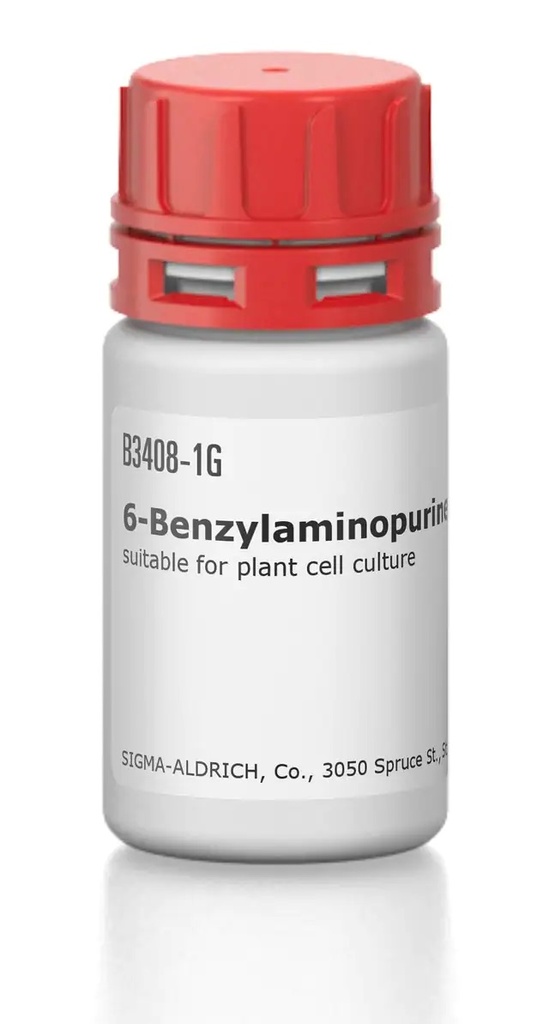 6-Benzylaminopurine solution 1 mg/mL, Sigma-AldrichS suitable for plant cell culture Synonym: BA, BAP, N6-Benzyladenine 50 ml