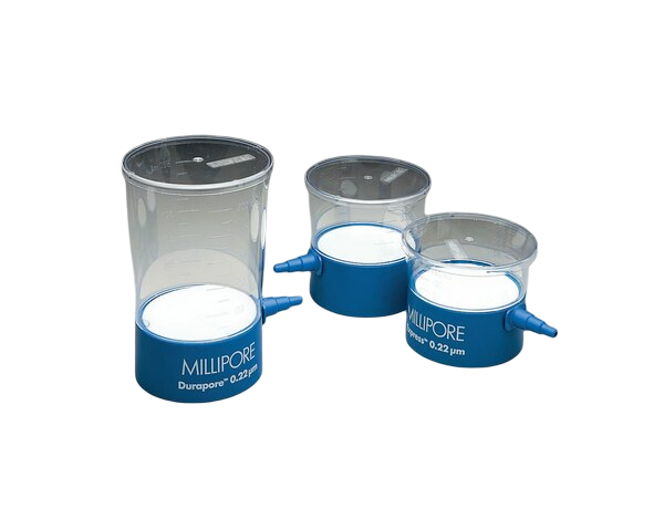 UNIDADES DE FILTRACION MILLIPORE, TIPO STERITOP PARA FILTRACION AL VACIO. MEMBRANA EXPRESS EN POLIESTER SULFONA DE 0.22 MICRAS DE PORO. CAPACIDAD DEL PORTAFILTRO DE 150 ML PARA ADAPTAR A BOTELLAS. CONEXION ROSCA DE 33 MM, 40 CM2 DE AREA DE FILTRACION. ES