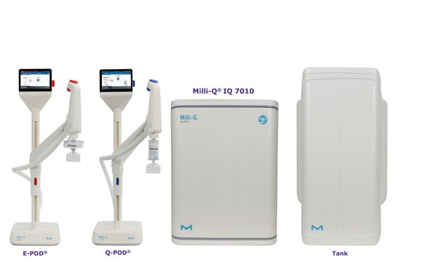 SISTEMA COMPLETO DE PURIFICACIÓN DE AGUA MILLI-Q INTEGRAL (AGUA TIPO I Y II) DIRECTAMENTE DEL AGUA DE LA RED CAPACIDAD 10L/H INCLUYE TANQUE DE 60 LITROS CON SISTEMA DE SANITIZACIÓN AUTOMATICO INCLUYE TANQUE DE 60 LITROS, SISTEMA DE PREFILT