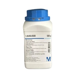 [105459-0500] CALDO DE SOJA TRIPTICO PARA MICROBIOLOGIA DE ACUERDO A EP/USP/JP E ISO. SOLUBILIDAD 30 G/L (20 °C) . 500G/BOTELLA DE PLASTICO. ALMACENAR DE +15°C A +25°C.