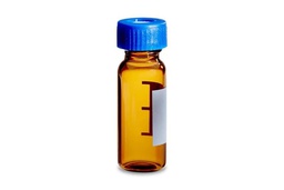 [186000847C] VIALES AMBAR DE CUELLO ROSCADO WATERS CON TAPA Y SEPTA PTFE/SILICON PEGADA PREPERFORADA CERTIFICADOS DE 12 X 32 MM PAC/100